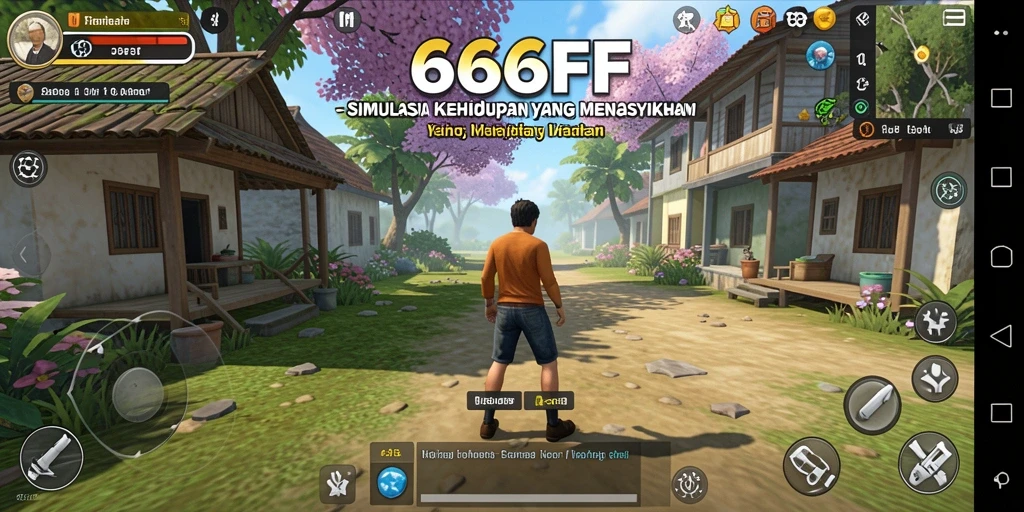 Tampilan gameplay <strong>666FF</strong> dengan karakter yang berinteraksi dalam dunia virtual.