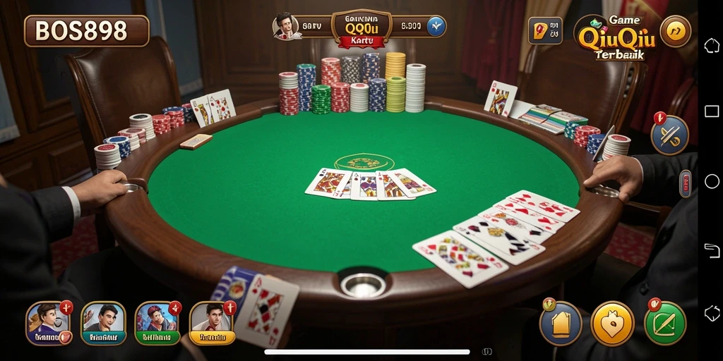 Tampilan gameplay QiuQiu yang seru dan kompetitif.