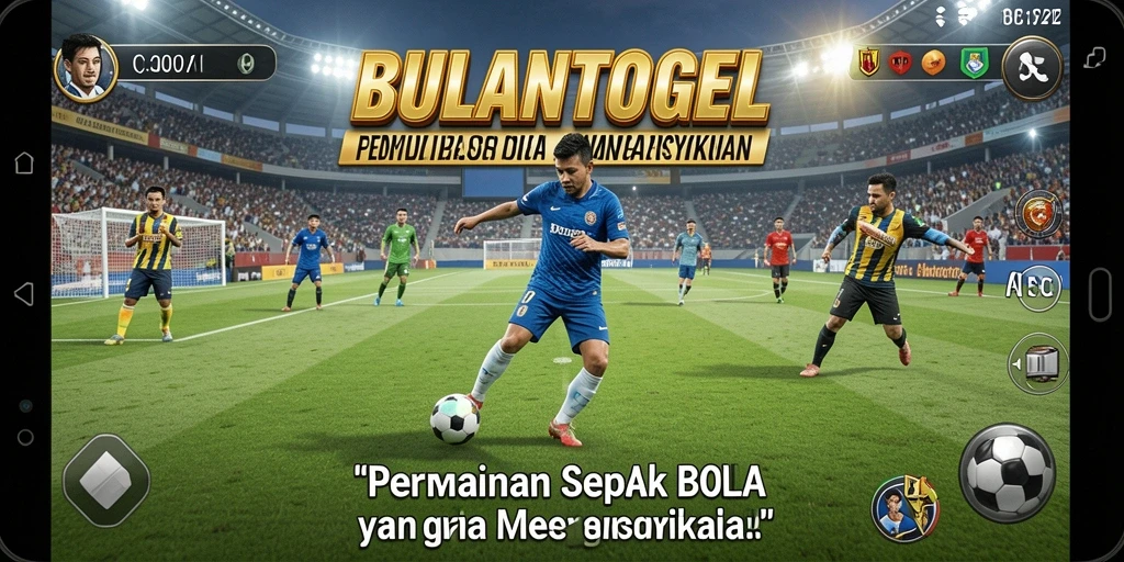 Screenshot BULANTOGEL menunjukkan aksi seru dalam permainan sepak bola.