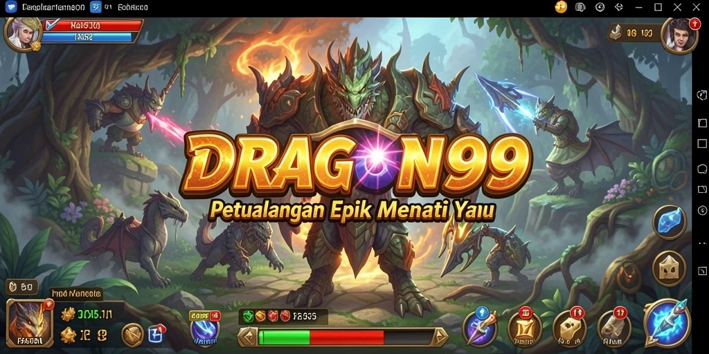 Screenshot gameplay DRAGON99 menampilkan aksi petualangan yang mendebarkan.