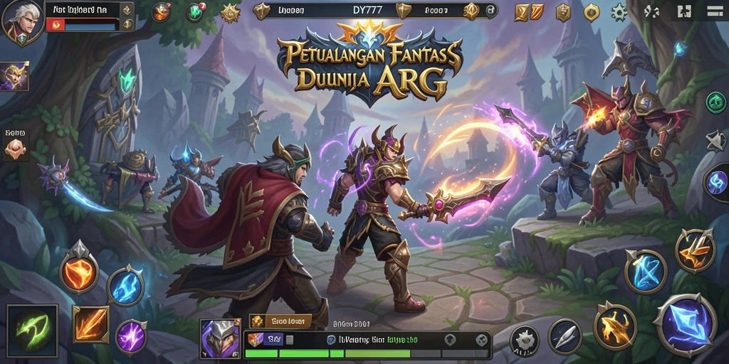 Tangkapan layar dari gameplay DY777 yang menampilkan pertarungan epik.