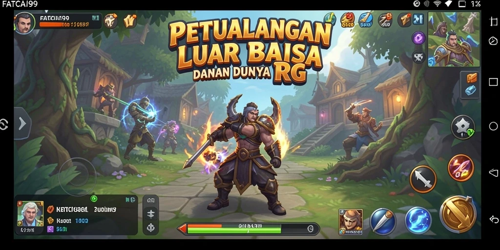 Tampilan permainan RPG yang epik dalam FATCAI99.