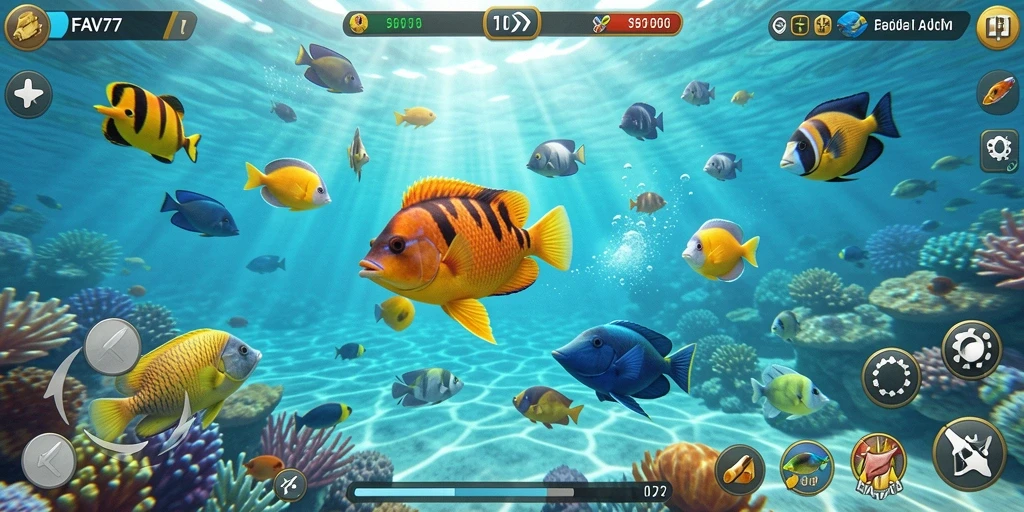 Screenshot dari gameplay seru Tembak Ikan di FAV77.