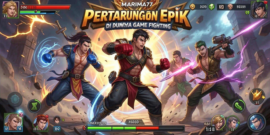 Screenshot MARIMA77 menampilkan aksi pertarungan yang intens.