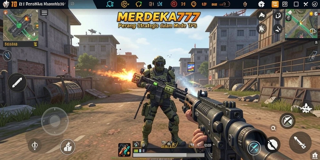 Cuplikan gameplay intens MERDEKA777 dalam mode TPS.