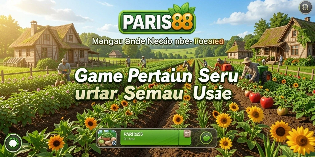Tampilan gameplay <strong>PARI88</strong> yang penuh warna dan seru saat bertani.