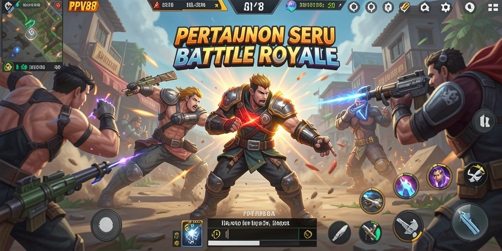 Tampilan gameplay PPV88 yang mendebarkan dalam aksi Battle Royale.