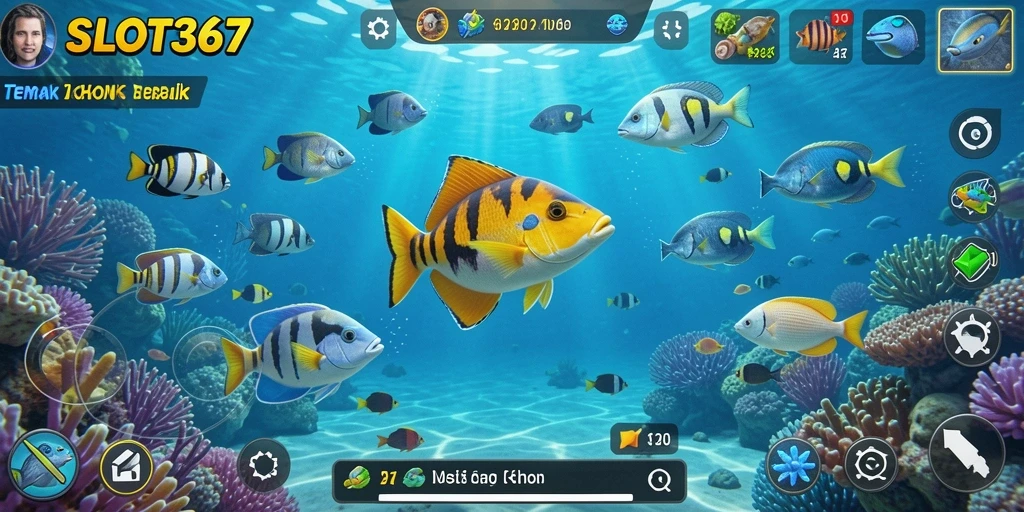 Gameplay seru menembak ikan berwarna-warni di SLOT367.